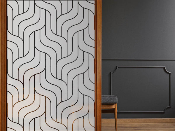 Milchglasfolie Geometrische Wellen Sichtschutzfolie