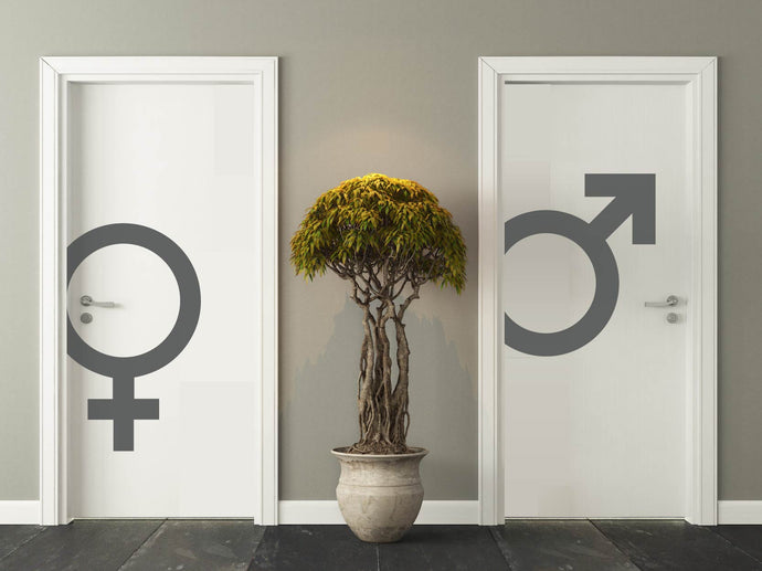 Aufkleber WC Symbol Mars Herren und Venus Frauen
