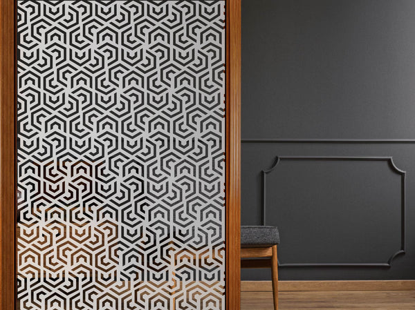 Milchglasfolie Hexagon Muster Sichtschutzfolie