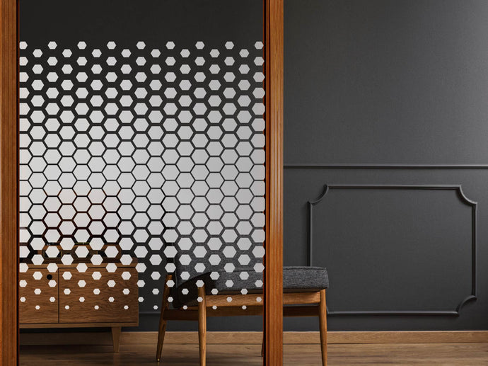 Milchglasfolie Hexagon schmaler Sichtschutzfolie