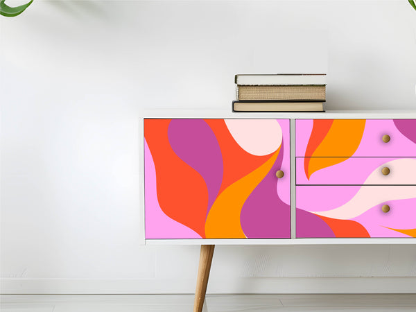 Möbelfolie Retro knallig Rot