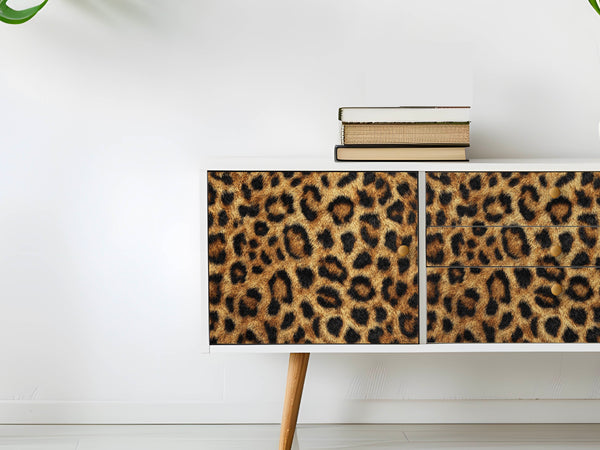 Möbelfolie Leopard Felloptik Sideboard
