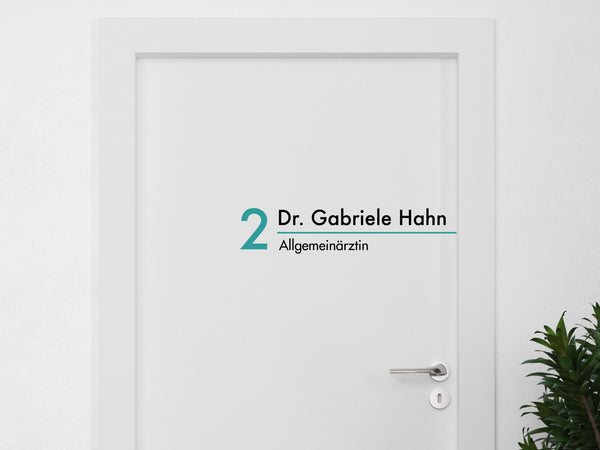 Aufkleber Linie Nummer mit Text