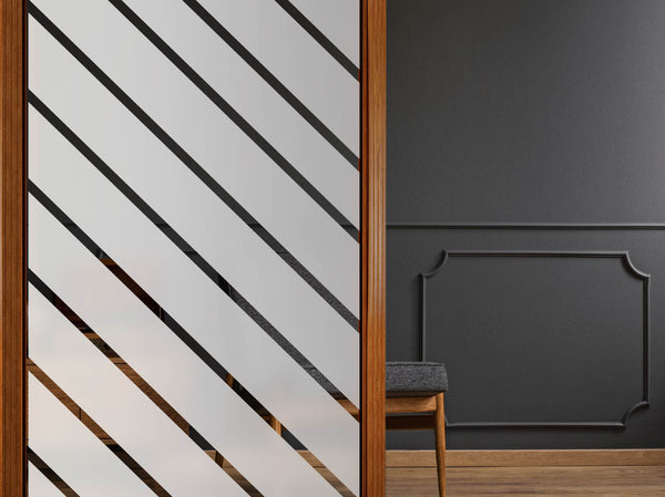 Milchglasfolie Schräge Linien  Groß Sichtschutzfolie