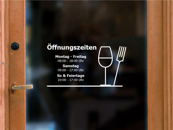 Aufkleber Öffnungszeiten Restaurant
