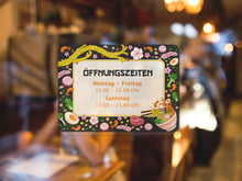 Laden Sie das Bild in den Galerie-Viewer, Öffnungszeiten Aufkleber Restaurant Ramen &amp; Asia Nudeln schwarz
