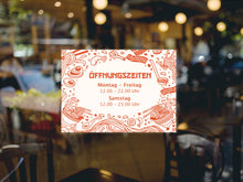 Laden Sie das Bild in den Galerie-Viewer, Öffnungszeiten Aufkleber Restaurant Ramen &amp; Asia Nudeln rot
