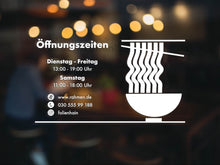 Laden Sie das Bild in den Galerie-Viewer, Aufkleber Öffnungszeiten Restaurant – Ramen &amp; Asia Nudeln Design