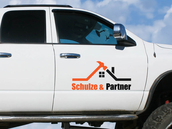 Aufkleber Dachdecker Logo mit Name