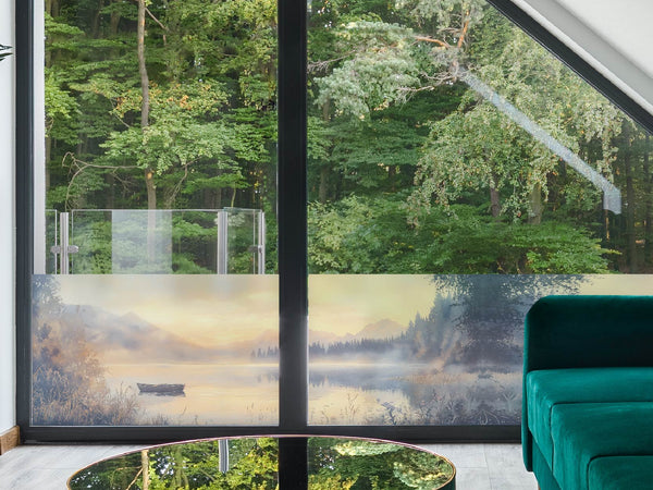 Milchglasfolie See mit Boot