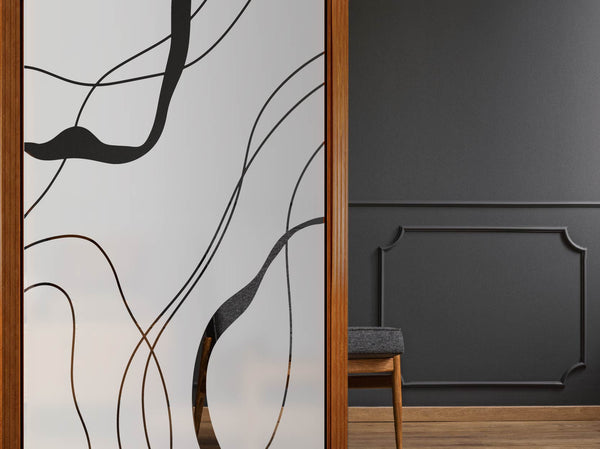 Milchglasfolie Wellen Linien Sichtschutzfolie