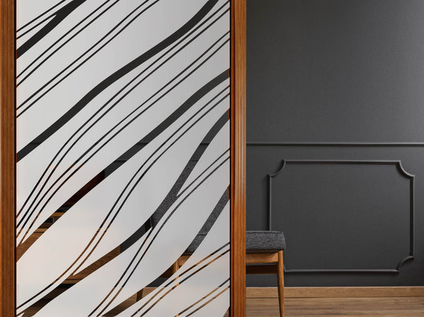 Milchglasfolie Wellige Linien Sichtschutzfolie