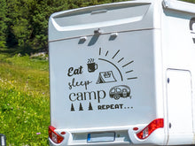 Laden Sie das Bild in den Galerie-Viewer, Wohnmobil Aufkleber Eat, Sleep, Camp &amp; Repeat