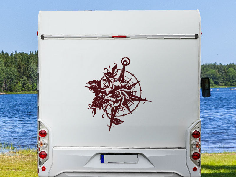 kompass aufkleber camper Wohnmobil Aufkleber Kompass mit Rose