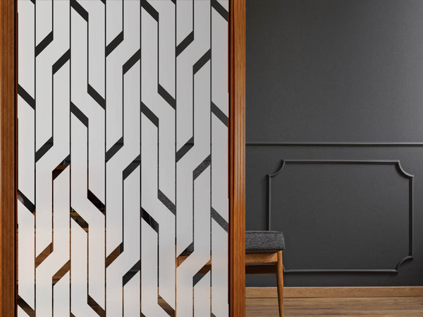 Milchglasfolie Zickzack Geometrisch Sichtschutzfolie