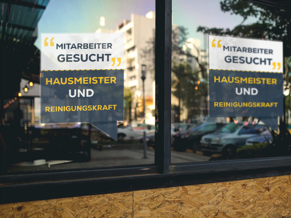 Aufkleber Mitarbeiter gesucht Sprechblase