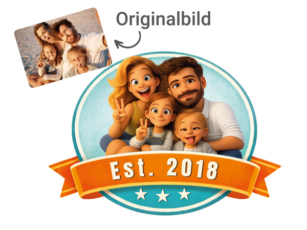 Familien-Emblem – personalisierte Familien-Illustration