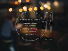 Laden Sie das Bild in den Galerie-Viewer, Aufkleber Öffnungszeiten Restaurant Modern Linien