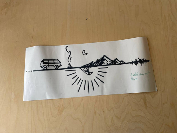 Aufkleber Vanlife auf Linie 60cm