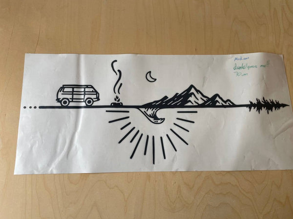 Aufkleber Vanlife auf Linie 70cm
