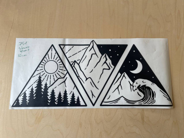 Aufkleber Wald, Berge & Wasser 60cm