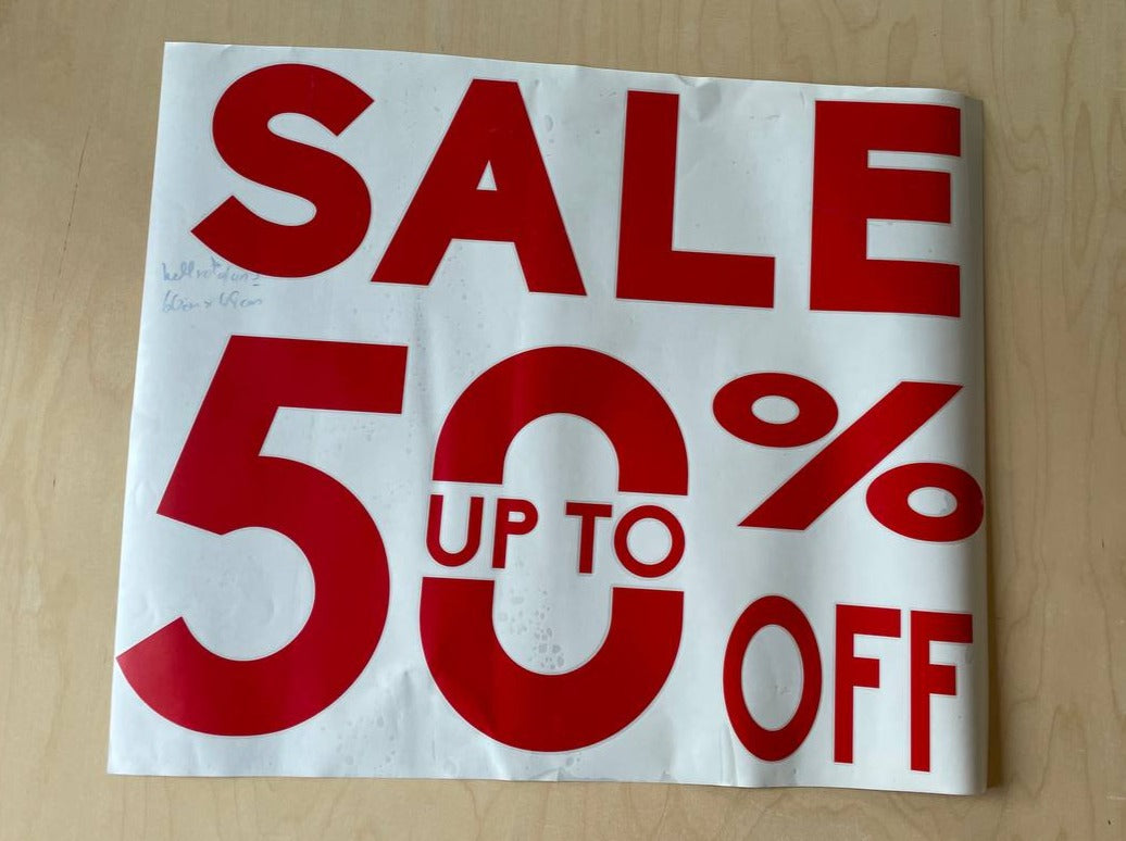 Aufkleber Sale Rabatt Prozente Wunschrabatt 60cm x 50cm