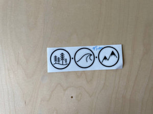 Aufkleber Wald, Welle & Berge im Kreis 15cm