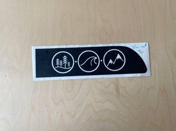 Aufkleber Wald, Welle & Berge im Kreis Negativ  30cm