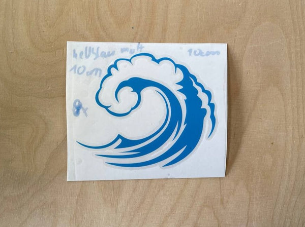 Aufkleber Welle 10cm hellblau