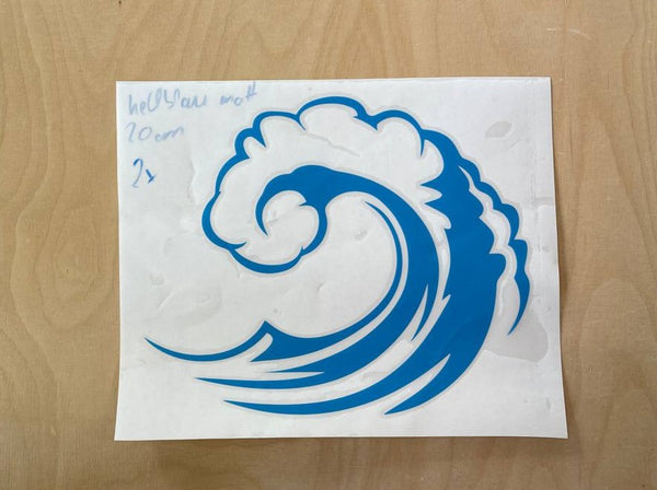 Aufkleber Welle 20cm hellblau