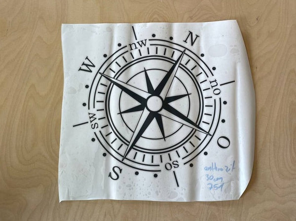 Aufkleber Kompass 30cm anthrazit