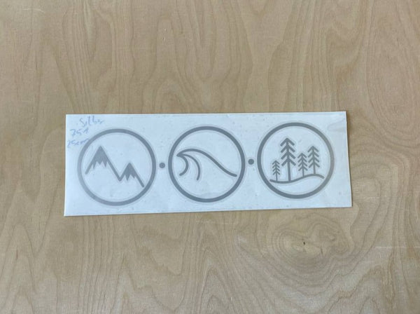 Aufkleber Wald, Welle & Berge im Kreis 25cm