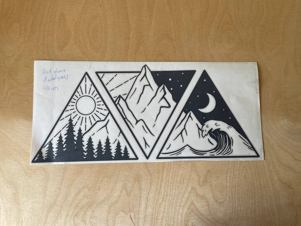 Aufkleber Wald, Berge & Wasser 40cm dunkelgrau