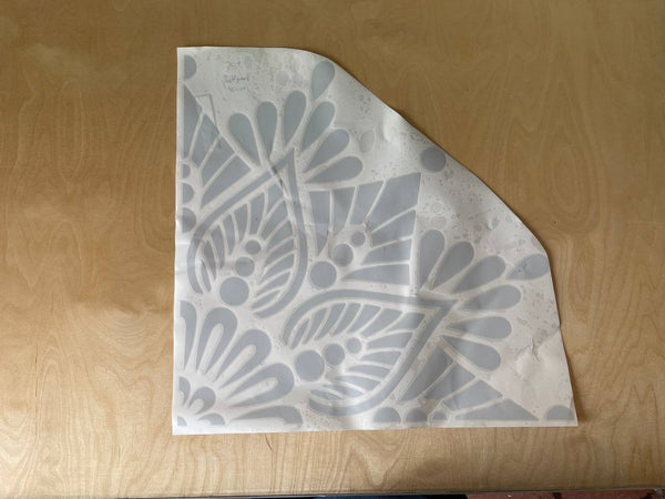 Aufkleber Mandala Viertel 50cm hellgrau glanz