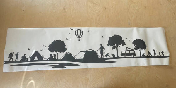 Camping Skyline Wohnmobil und Wohnwagen Aufkleber 180cm