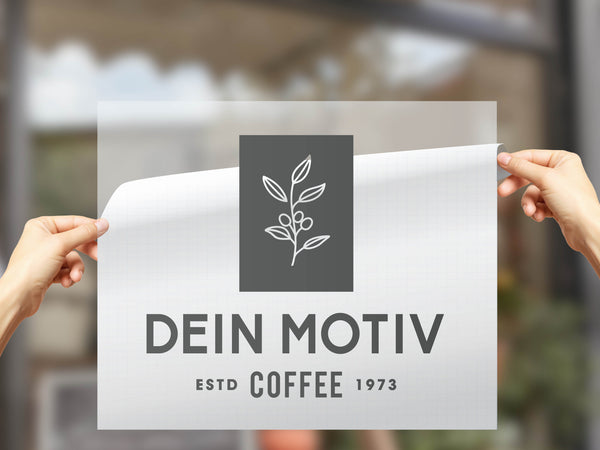 Schaufensteraufkleber eigenes Motiv plotten - einfarbig