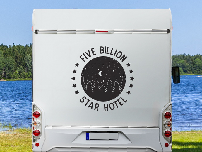 Wohnmobil Aufkleber 5 Billion Star Hotel