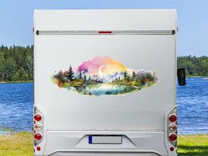Wohnmobil Aufkleber Aquarell See