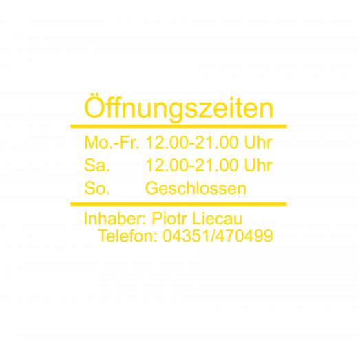 Öffnungszeiten Aufkleber selber gestalten