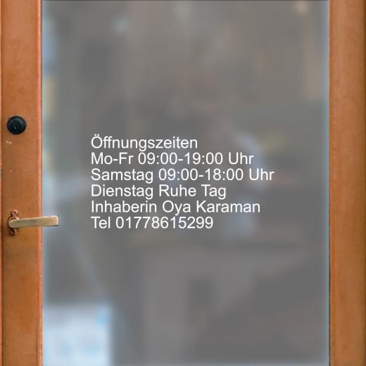Öffnungszeiten Aufkleber selber gestalten