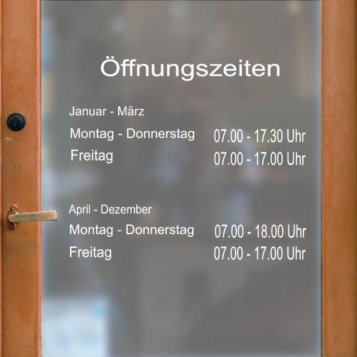 Öffnungszeiten Aufkleber selber gestalten