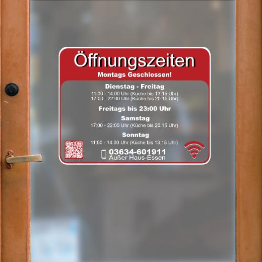 Öffnungszeiten Aufkleber selber gestalten