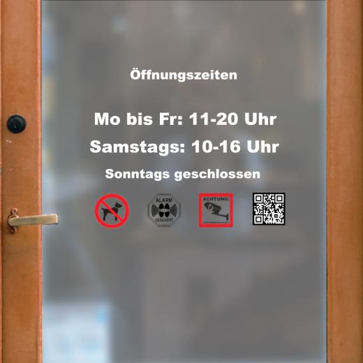 Öffnungszeiten Aufkleber selber gestalten