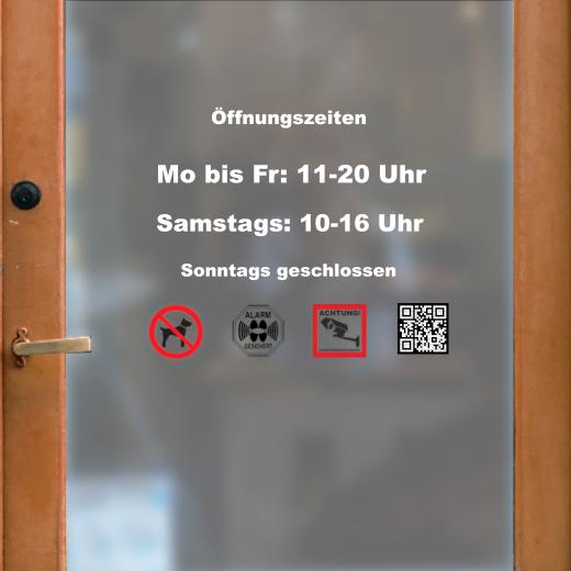 Öffnungszeiten Aufkleber selber gestalten