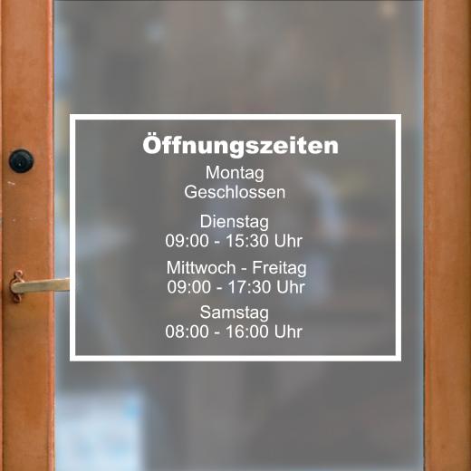 Öffnungszeiten Aufkleber selber gestalten
