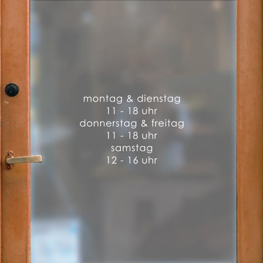 Öffnungszeiten Aufkleber selber gestalten