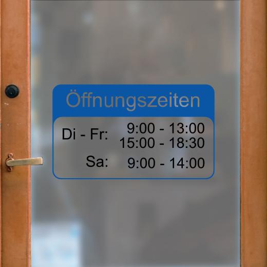 Öffnungszeiten Aufkleber selber gestalten