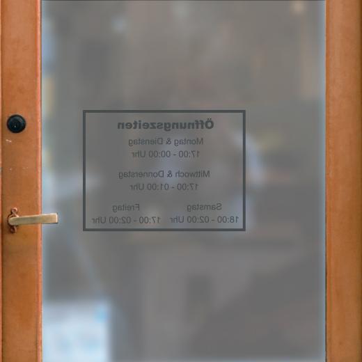 Öffnungszeiten Aufkleber selber gestalten