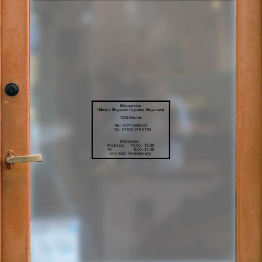 Öffnungszeiten Aufkleber selber gestalten