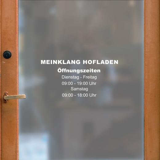 Öffnungszeiten Aufkleber selber gestalten